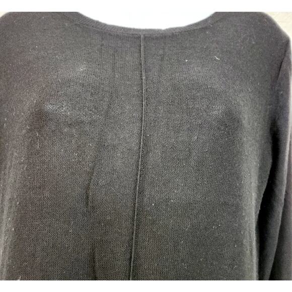 Two Twenty Five Black Cashmere Blend Top Medium Faux Back Zip Lightweight Soft - Picture 2 of 5